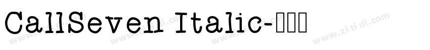 CallSeven Italic字体转换